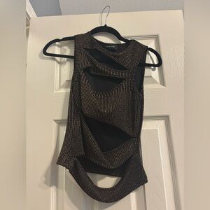 Black and Gold Sleeveless Top